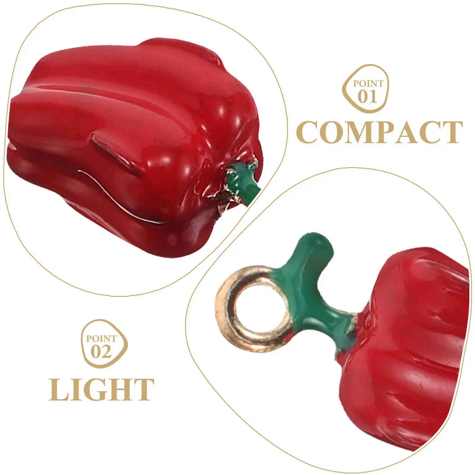 10Pcs Chili Pepper Alloy Charms Red Pendant for DIY Jewelry Making Earrings Necklaces Vegetable Craft Keychain Charm - view 5