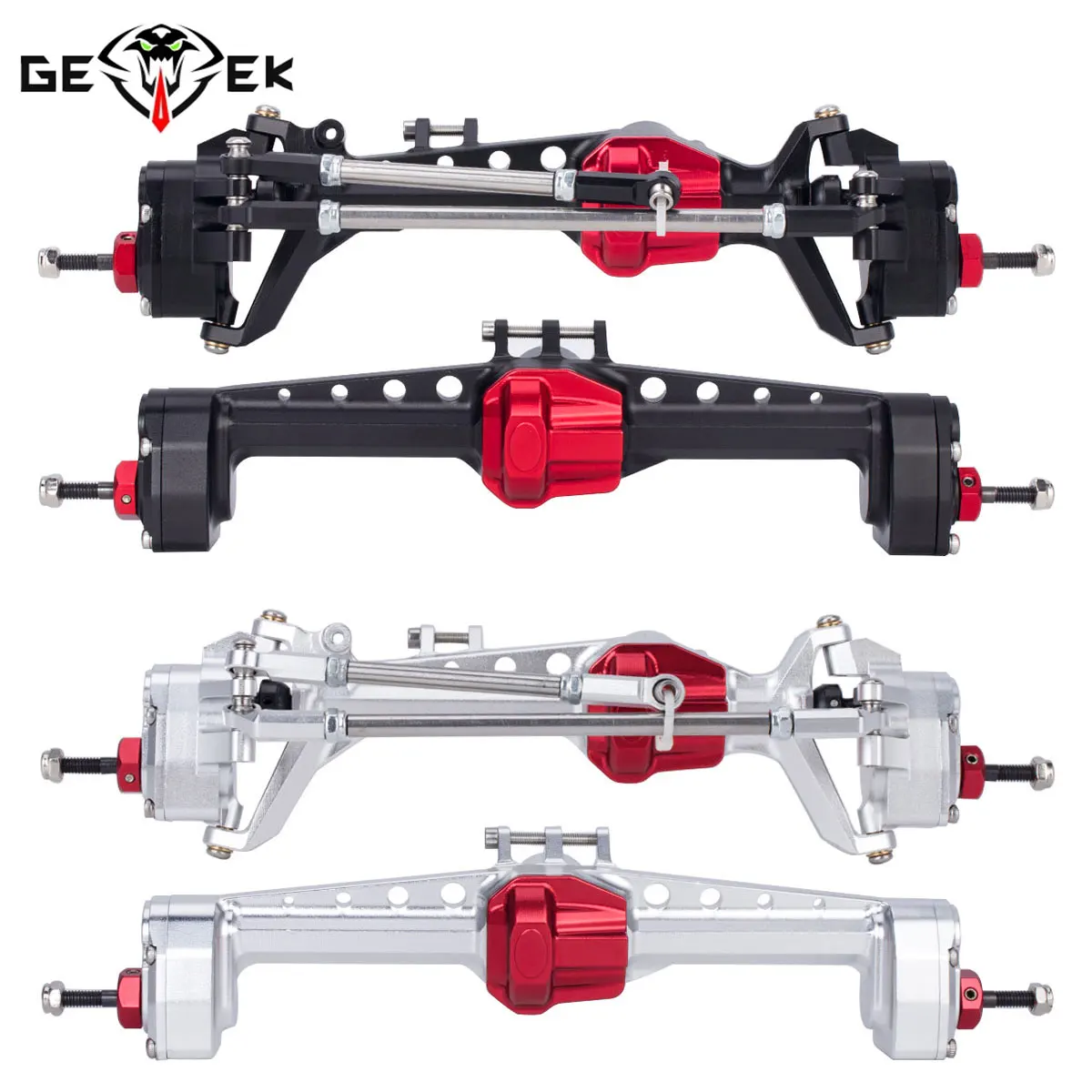 AR45P Offset Portal Axle with Constant Speed Driveshift Two Servo Mount and Steering Rod for 1/10 RC Crawler Car SCX10 III