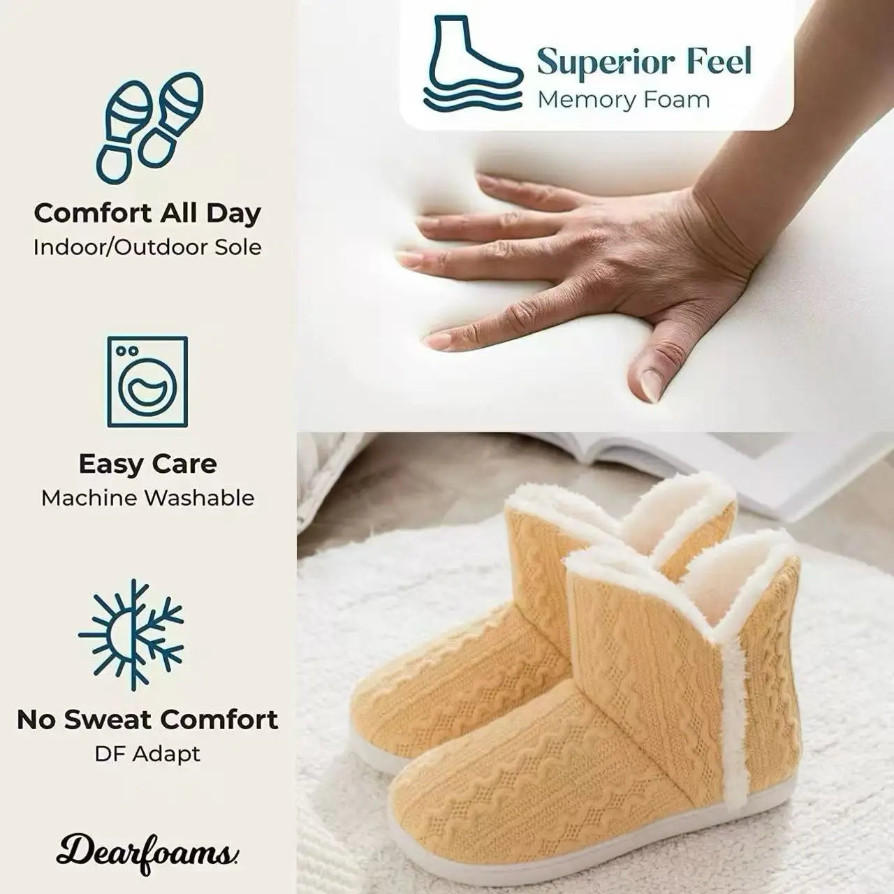 

Winter Indoor Cotton Shoes For Women Cozy Faux Plush Slippers For Home Classic Closed Warm Anti-skid Rubber Sole Shoes