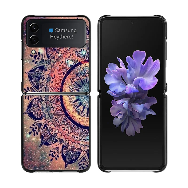 Etui na telefon Samsung Z Flip 6 5 4 3 Galaxy ZFlip6 5G Flip5 Flip4 Flip3 Budda Mandala Black Hard Camera Protective Cove