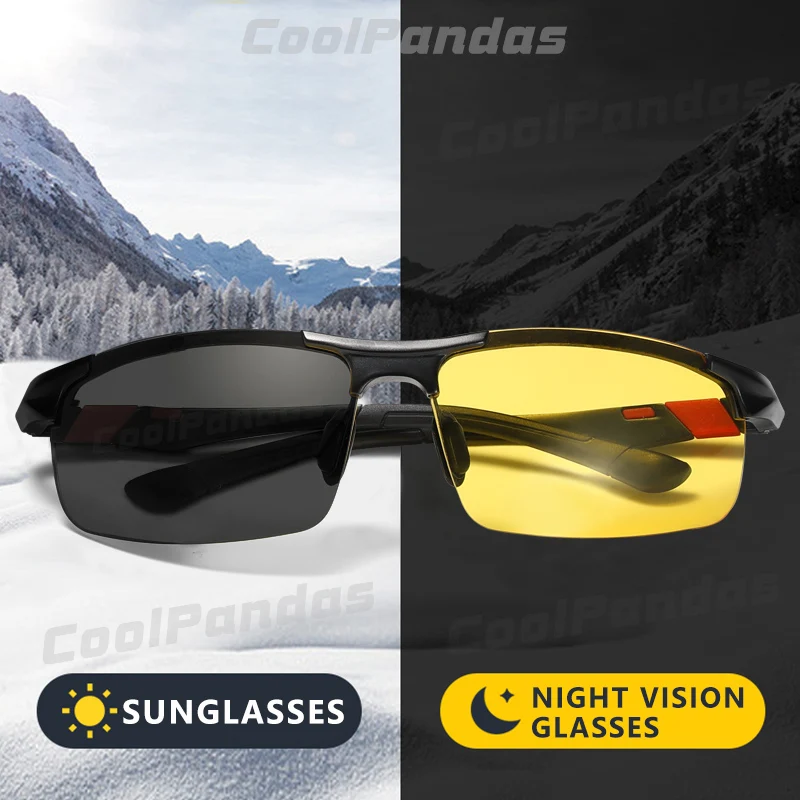 

Aluminum Photochromic Polarized Sunglasses For Men Day Night Vision Sun Glasses Driving Anti-Glare Goggles Sport zonnebril heren