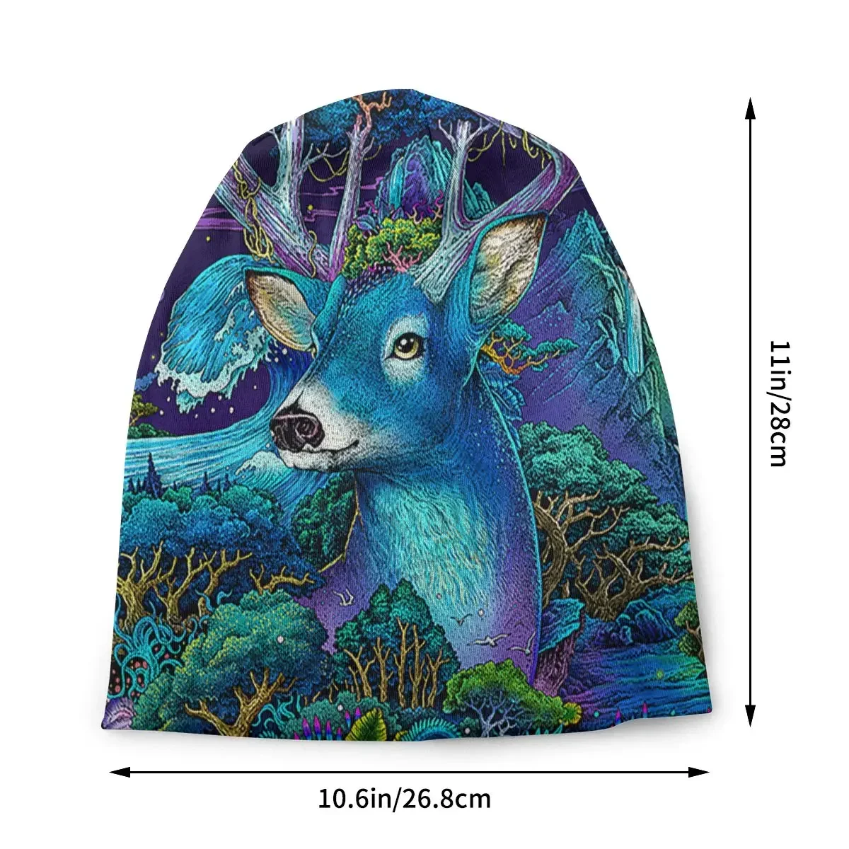 Summer Deer Mystery Psychedelic Cap Vintage Outdoor Skullies Beanies Hats Men Women Autumn Winter Head Wrap Bonnet Knitting Hats