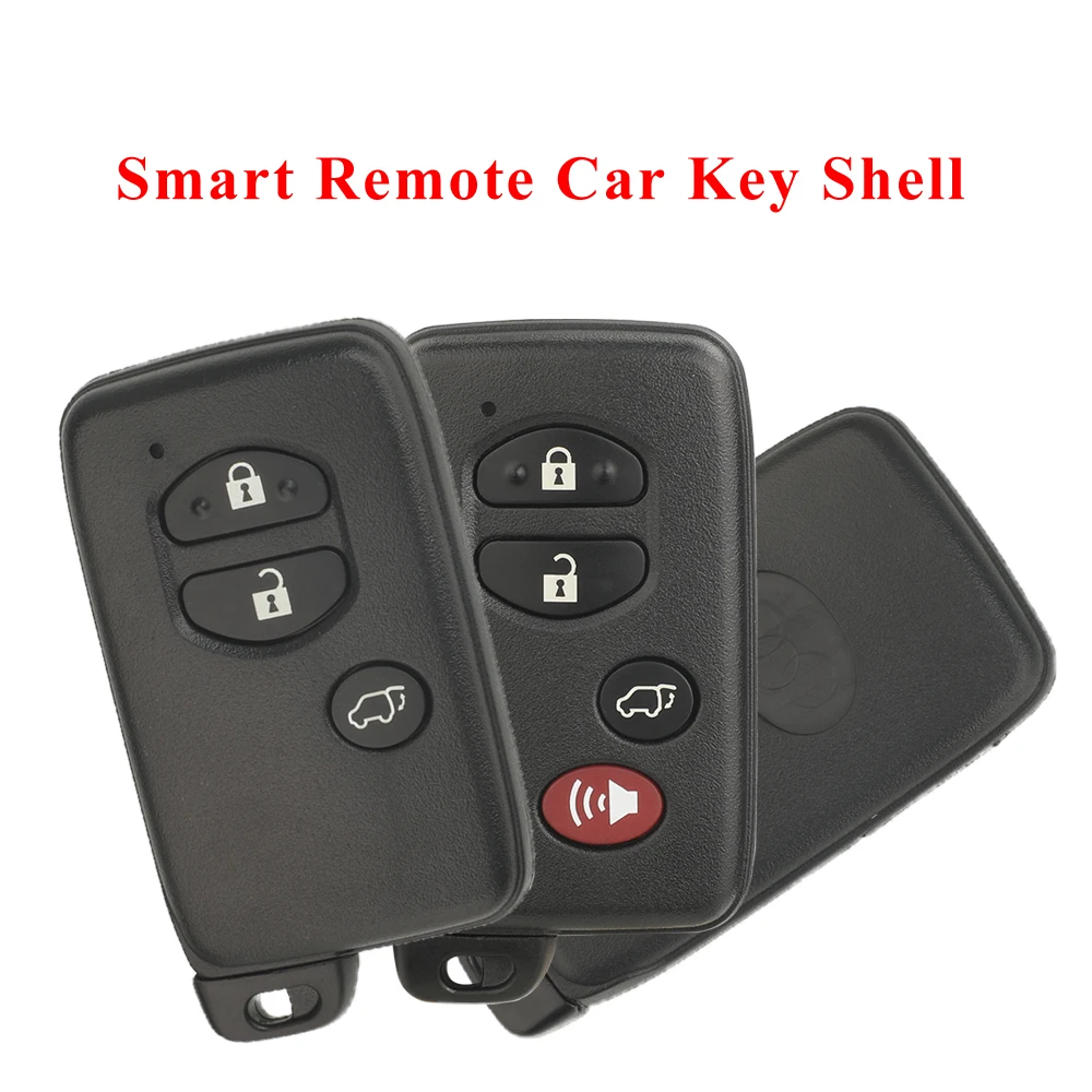 jingyuqin 3/4 Buttons SUV For Toyota 4Runner Land Cruiser Prius 2010-2013 Replace Smart Remote Car Key Shell Fob Uncut Blade