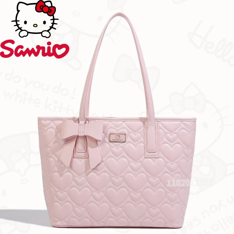

Hello Kitty Women's Handbag Luxury Brand Original Pink Women's Shoulder Bag Cartoon Large Capacity Casual Tote Bag High Quality