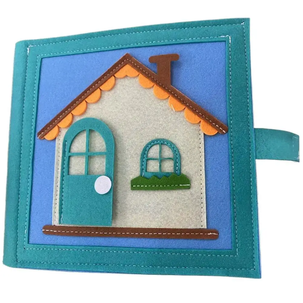 House Puzzle Felt Book Stereoscopic Educational Montessori Felt Cloth Book 3D Learning Early Learning Educational Book