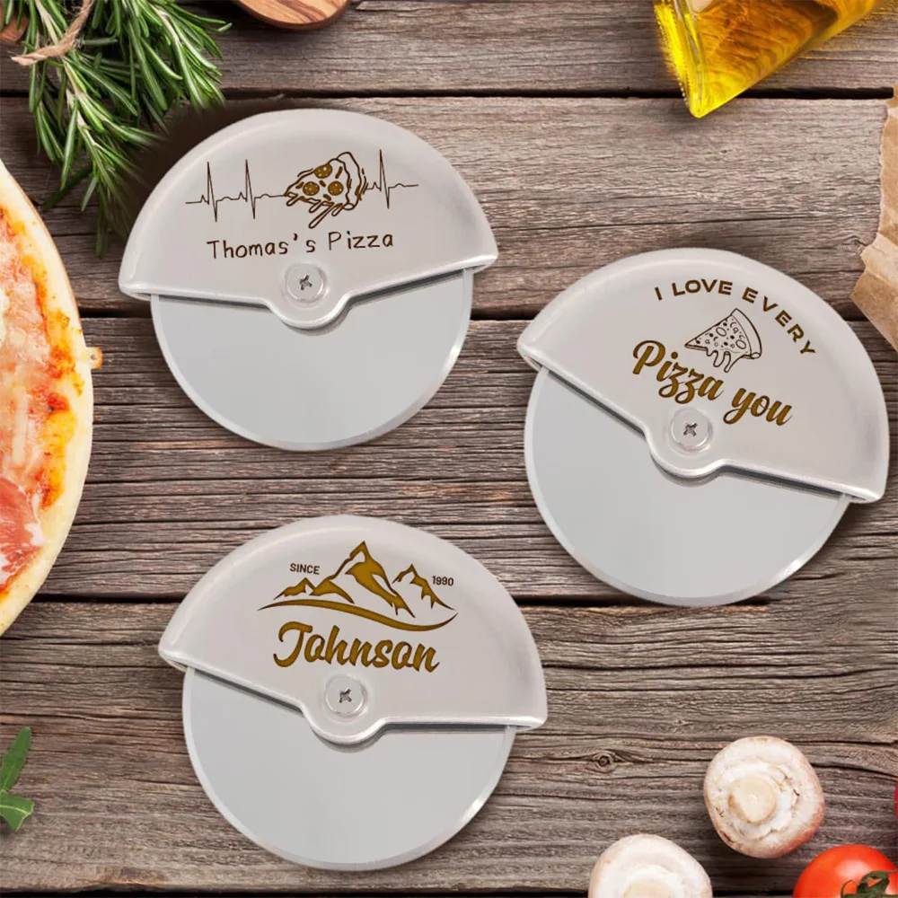 Personalised Stainless Steel Pizza Cutter,Personalized Pizza Slicer with Engraved Designs,Kitchen Gift, Wedding, Birthday Gift