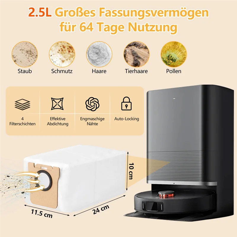 Accesorios AD para Robot aspirador Xiaomi X20 Max / X20 Pro, bolsas de polvo, almohadilla de fregona, cepillo principal, cepillos laterales, filtro HEPA