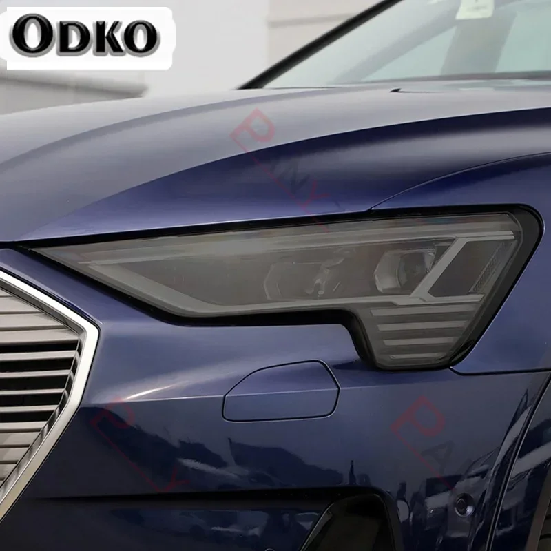 

For Audi A4 8V A3 B8 B9 A5 A6 C8 A7 A8 D4 TT E-tron R8 2pcs Black TPU Car Headlight Protector Film Transparent Sticker