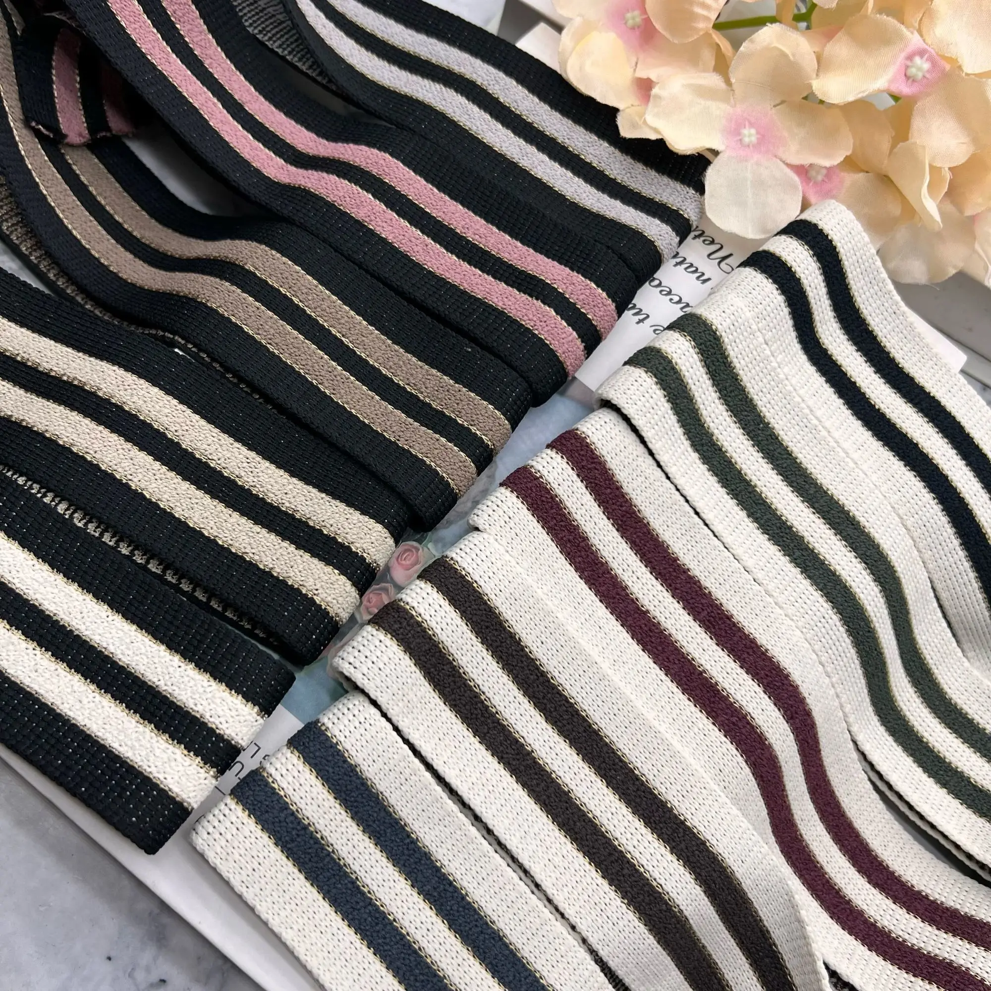 New jacquard fleece needle webbing horizontal pull belt decorative belt pants side strip lace widened DIY clothing accessories