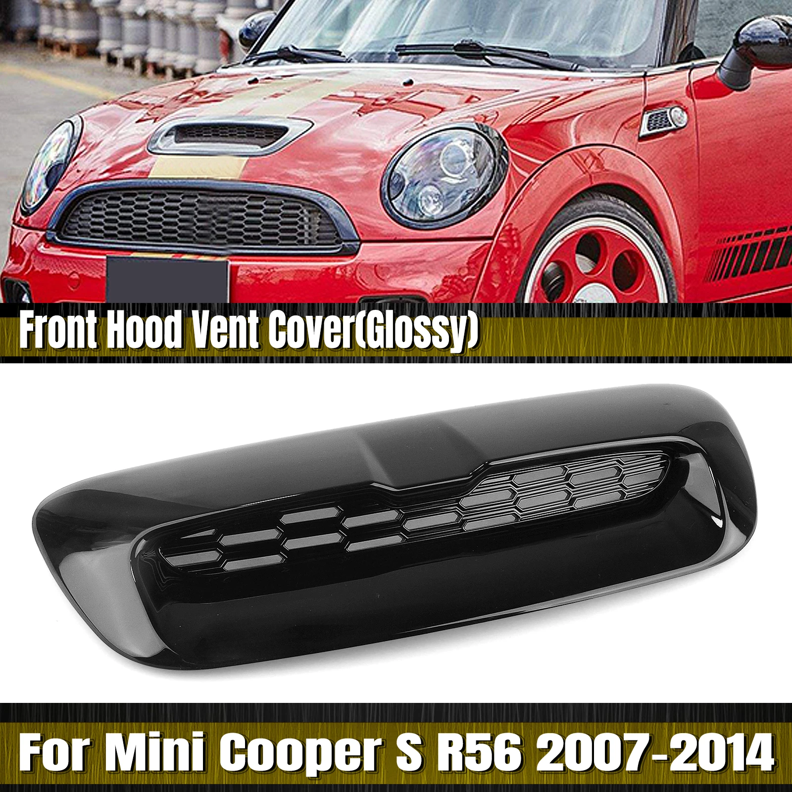 

For Mini Cooper S R56 R55 R57 R58 R59 2007-2014 Front Air Vent Outlet Cover Mesh Upper Engine Hood Bonnet Scoop Intake Grille