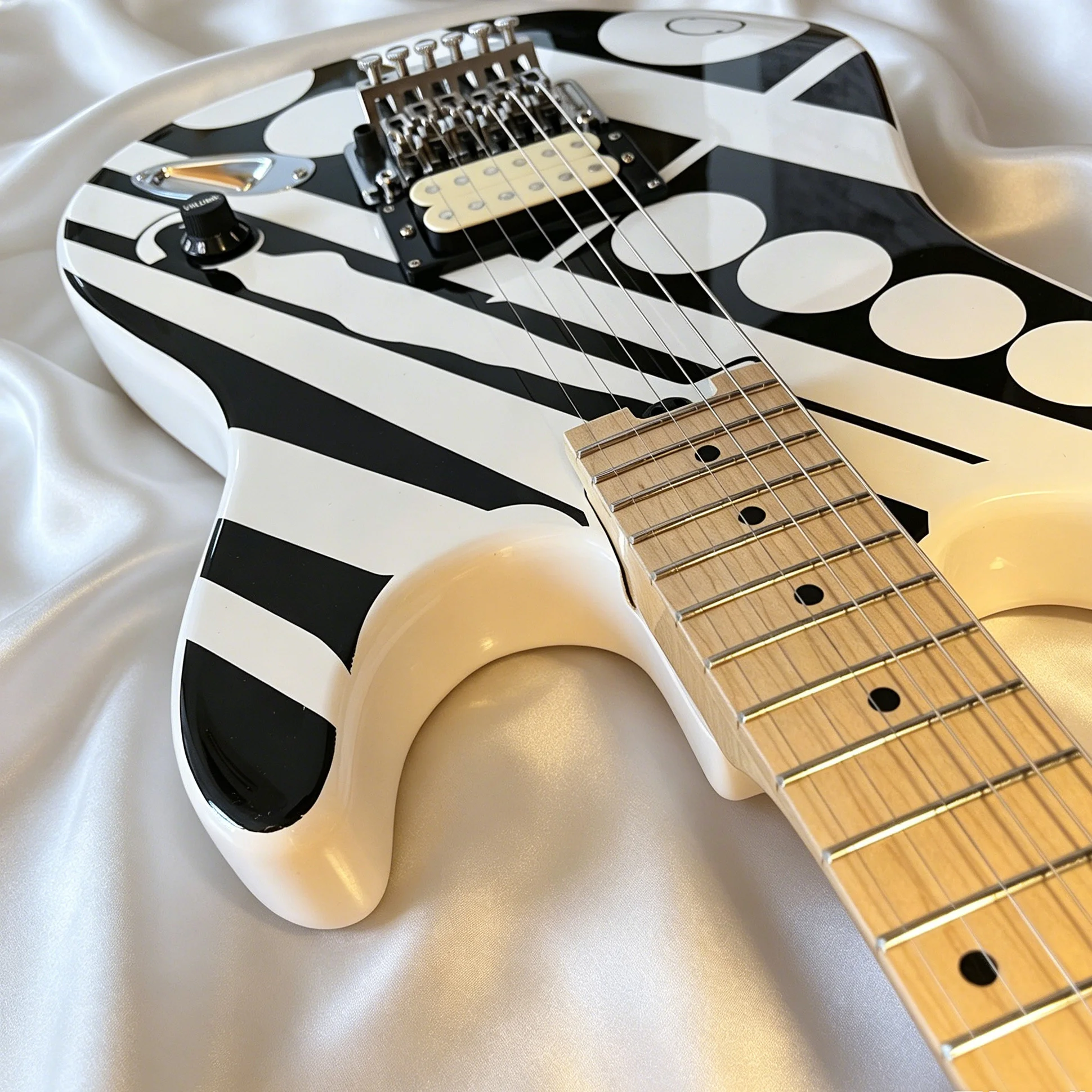 

2026hot sell Electric Guitar Mahogany Body Transparent white black color Chrome Hardware Free Shipping Electric Guitar-Themed Gift Free Shipping