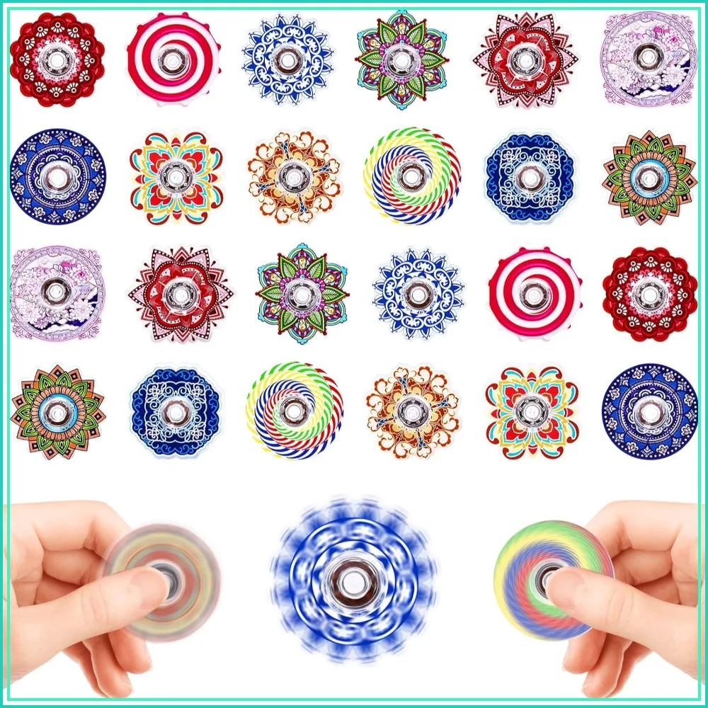 

24 Pack Fidget Spinners Bulk, Mini Stress Relief Toys for Kids Adults, Party Favors Classroom Prizes for Autism ADHD