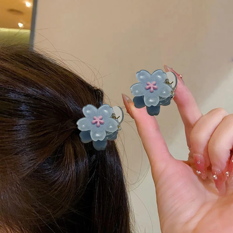 Mini Jelly Cherry Blossom Claw Clip Zoete Baby Haarspelden Kids Haarclips Kinderen Hoofddeksels Prinses Meisjes Haaraccessoires