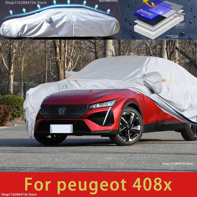 

For Peugeot 408X Car protective cover, sun protection, cooling protection, car clothing, car paint protection auto