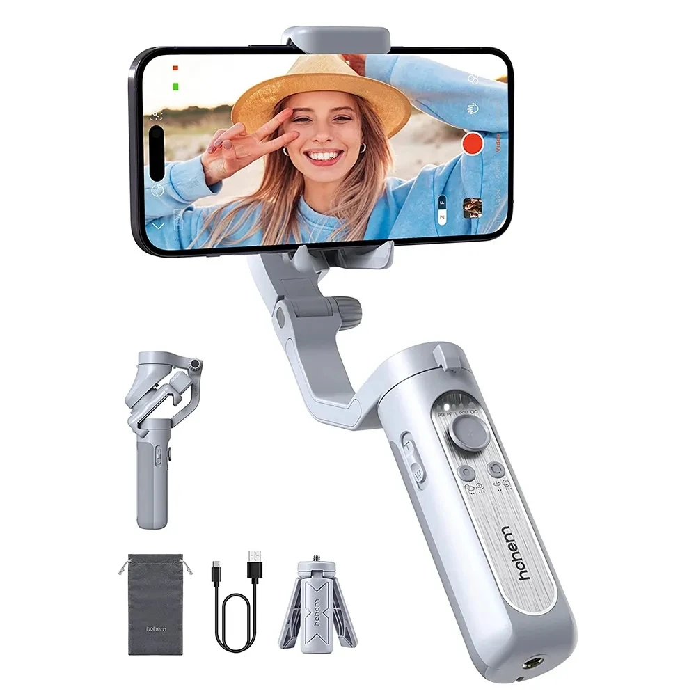 Selfie Tripod Magnetic Fill Light Video Lighting Handheld 3 Axis Mobile Phone Gimbal Stabilizer