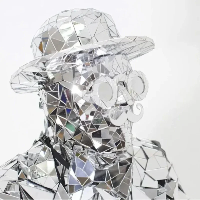 

Зеркальный костюм робота, сценический лазерный танцевальный костюм, серебро, золото, вечерние шоу, крутой машинный костюм, мужской костюм, костюмы Gogo rave, наряд