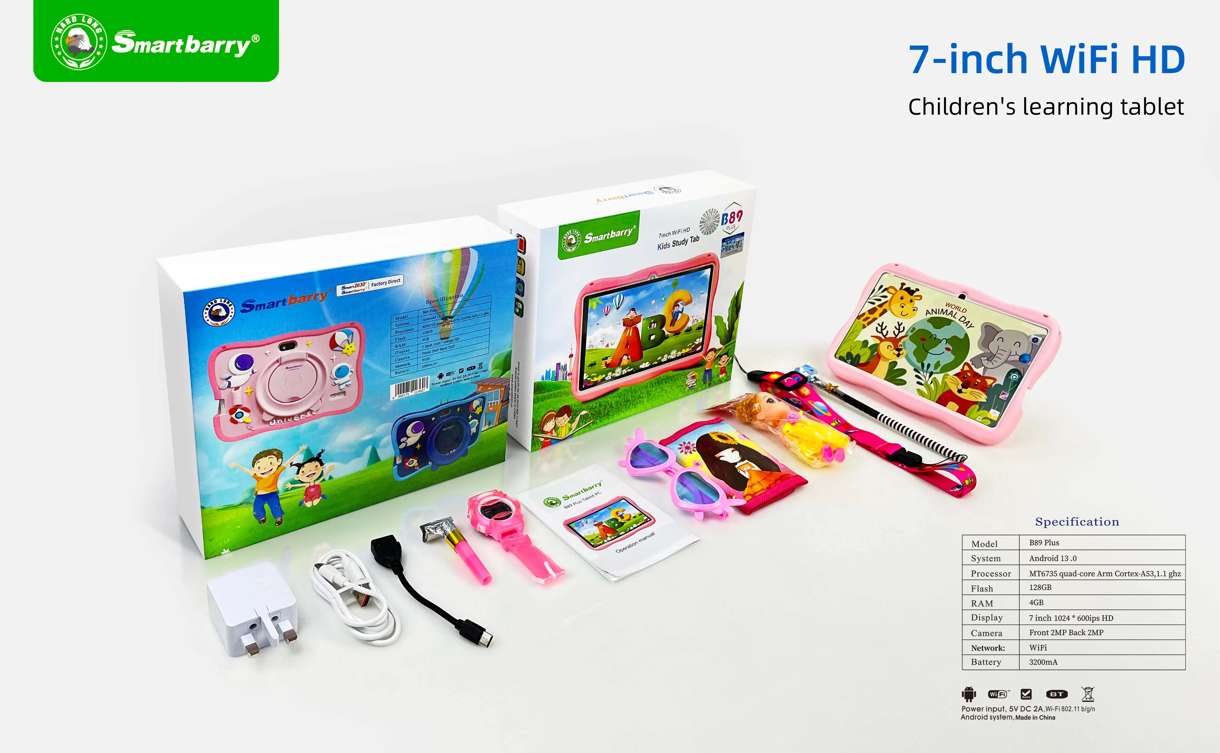 TJXL-1GB + 8GB 7 بوصة Tableta Barata Ninos Pequeno Regalo Estudio Educativo WIFI Camara Leer Libros B89 PLUS Tableta Android #3