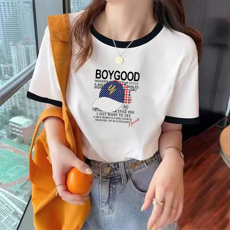 Large Size Women's T-shirt Hollow out Guangzhou Thirteenth Factory High End Dongguan Tiger Gate Summer Cotton Commute Style
