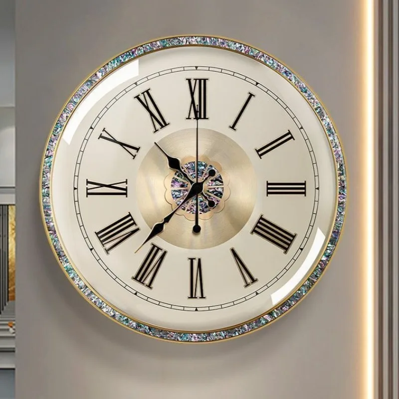 Modern Wall Clocks Luxurious Shell Dial Wall Clock Creative Silent Bedroom Walls Clocks Living  Room Decoration Walls Clock