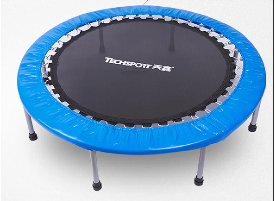 TECHSPORT Blue Round Fitness Trampoline Spring Rebounder Trampoline Safety Protective Pad Non-slip Foot Caps Indoor Home Aerobic