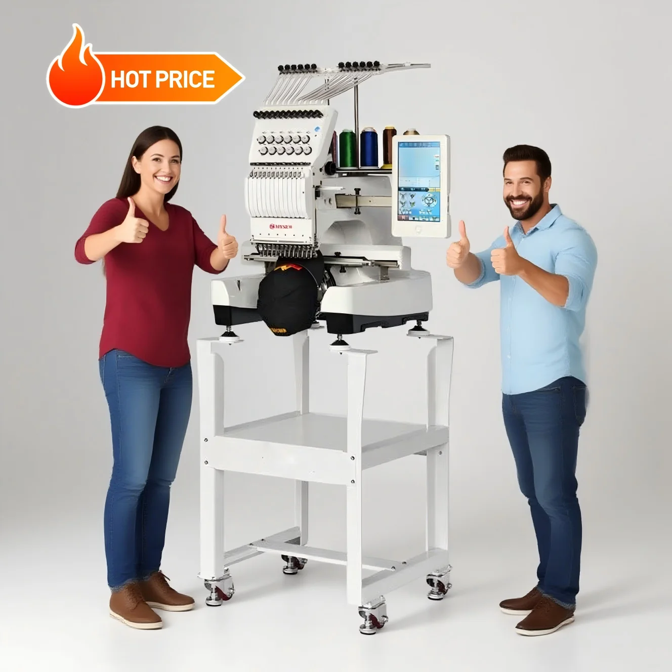 MFS1200 Single Head 12 Needle Computerized Price Industrial Embroidery Machine for T-shirt/flat Embroidery Cap Jacket Logo
