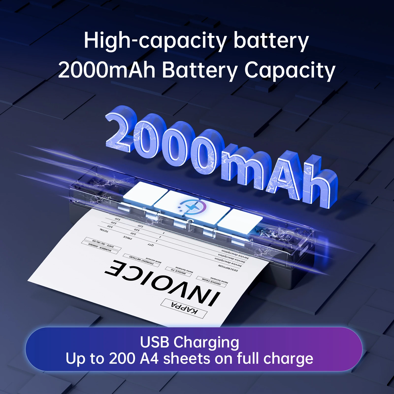 MT620 Pro Portable Thermal Printer - Wireless Bluetooth, 300DPI High Resolution, Multi-Size Printing (A4/A5/US Letter), No Ink