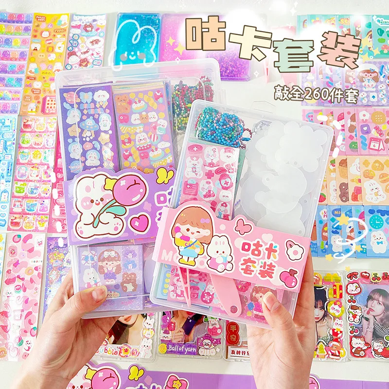 44 piezas/set, Set de pegatinas creativas Goo Ka, Set completo de pegatinas Goo Chuck Girl Handbook, Pack de materiales Goo Ka