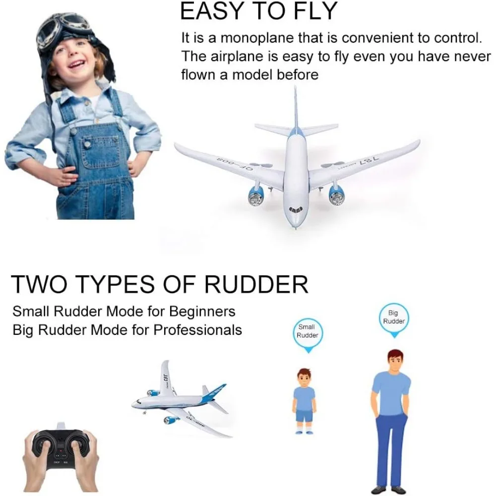RC 787 미니어처 3채널 2.4GHz EPP 비행기 모델 리모컨 포함, 즉시 비행 가능한 RC 장난감