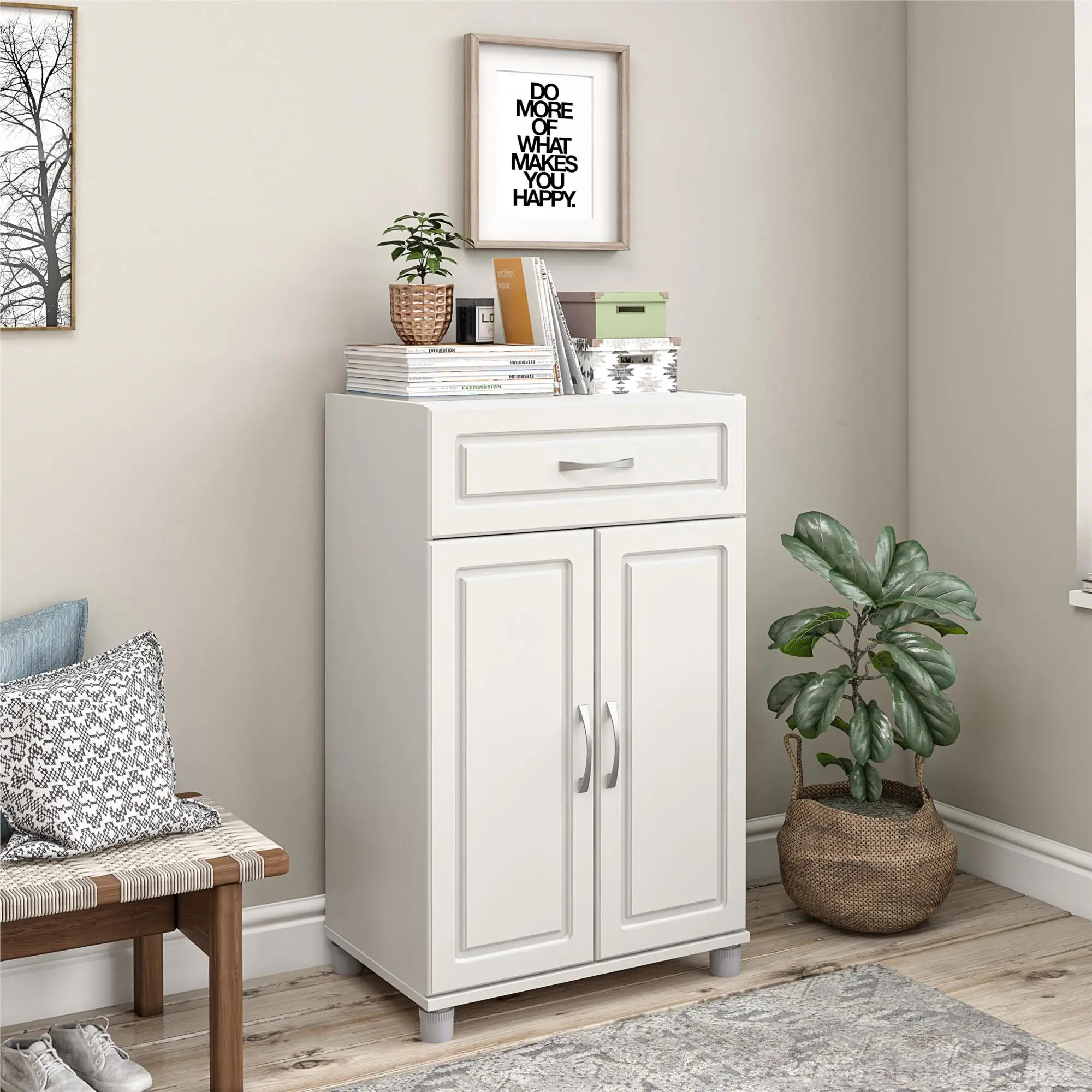 Kendall 24" 1 Drawer/2 Door Base Garage Storage Cabinet, White