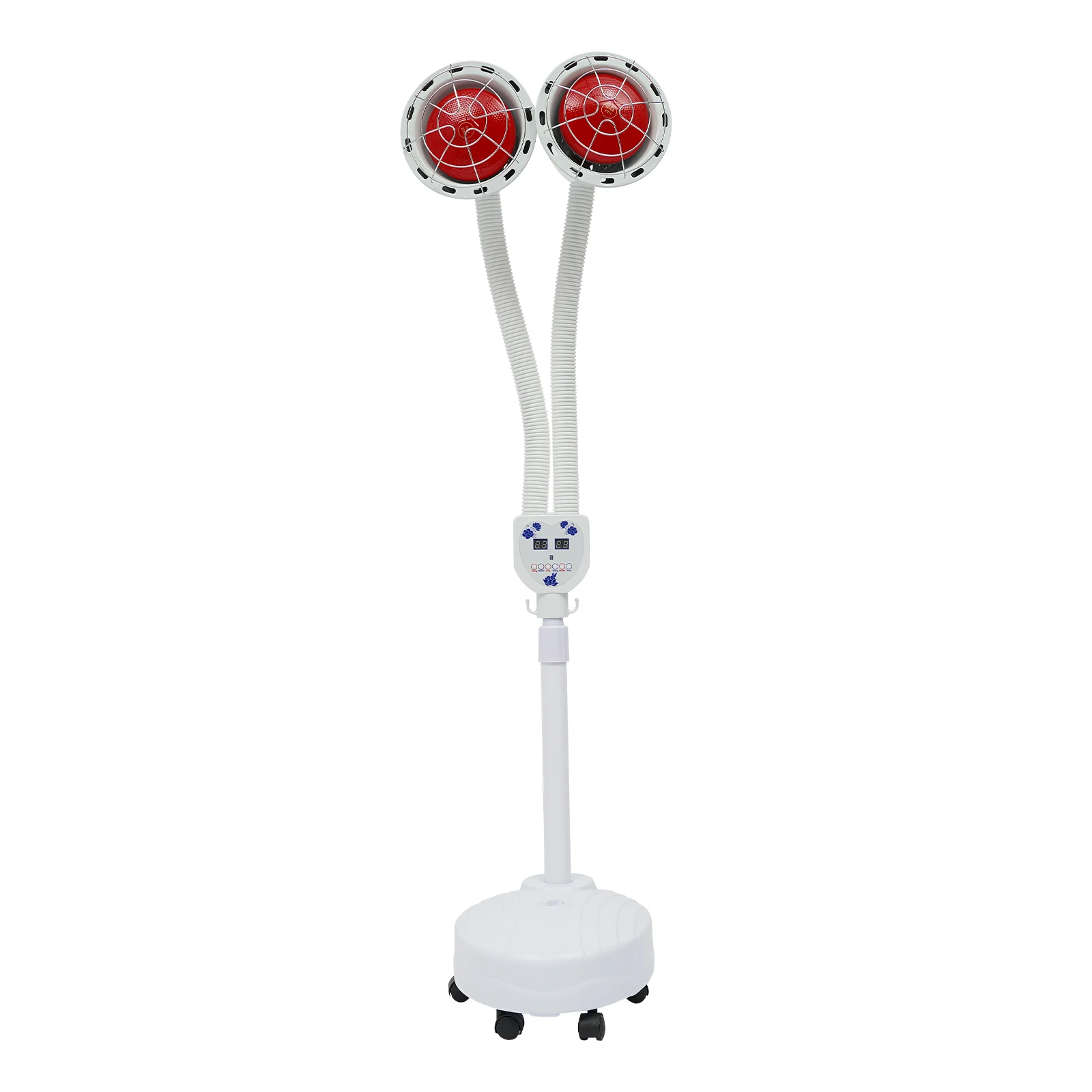 275w Dual Head Infrared Red Hot Bulb Light Muscle Pain Relief Floor Lamp Dual Head 360 Degree Adjustment