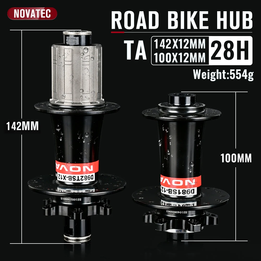 NOVATEC D981 D982 100x12MM 142x12MM 28 holes Road Bike Disc Brake