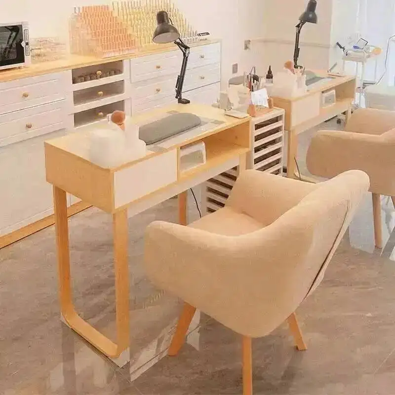 نمط الشمال الجداول مسمار كريم بسيط الحديثة خشبي الفنان مسمار الجداول مكاتب الاستقبال مانيكير صالون الأثاث Nagel Tisch FYMT #5