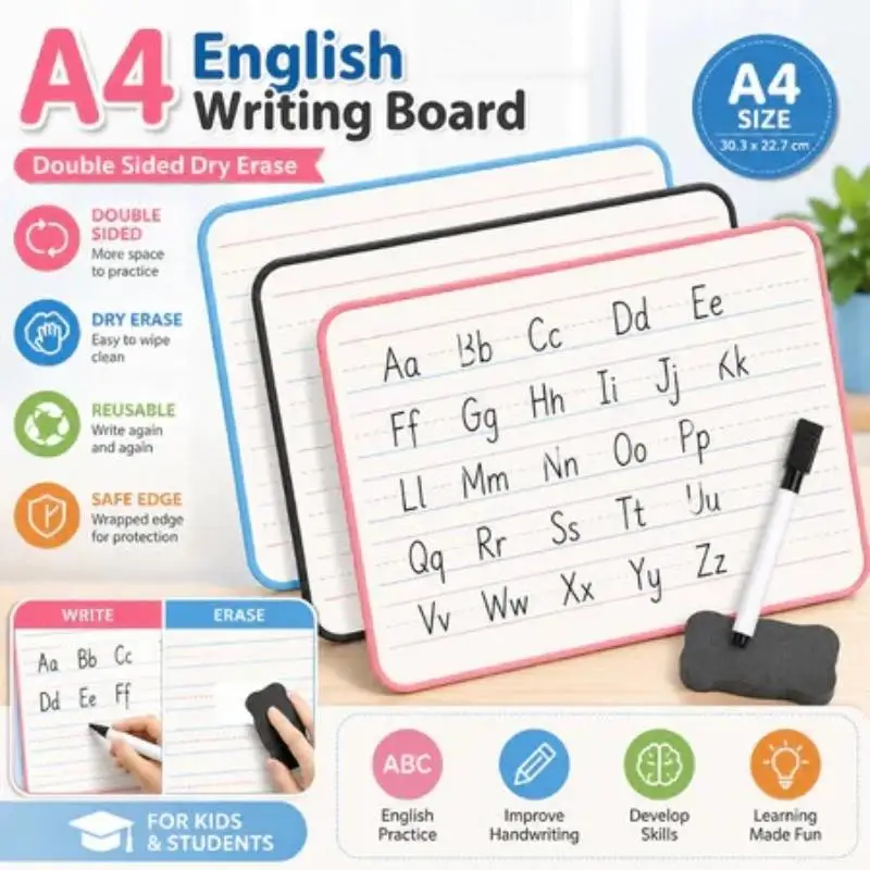 Lined Reusable Whiteboard Four Lines Three Grids Perfect For School Projects Work Creative Ideas Household Teaching Whiteboard