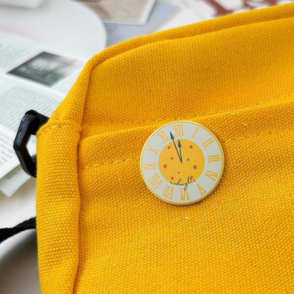 Midnights Clock Enamel Pin Music Album Inspiration Badge Popular Song Peripheral Jewelry Singer Fan Gift Concert Accessories