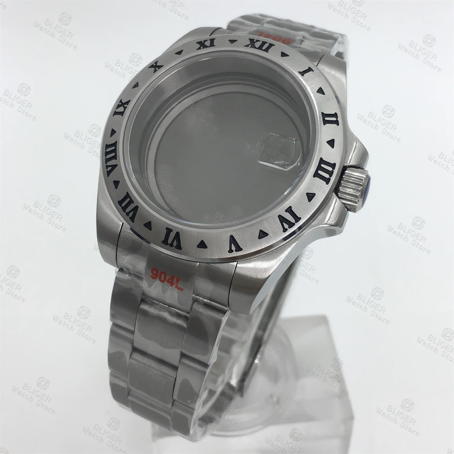 

BLIGER 40mm Exp2 Watch Case Fix Bezel Roman Numerals Sapphire Glass Fits NH34 NH35 NH36 ETA2824 PT5000 Ronda515 Movement