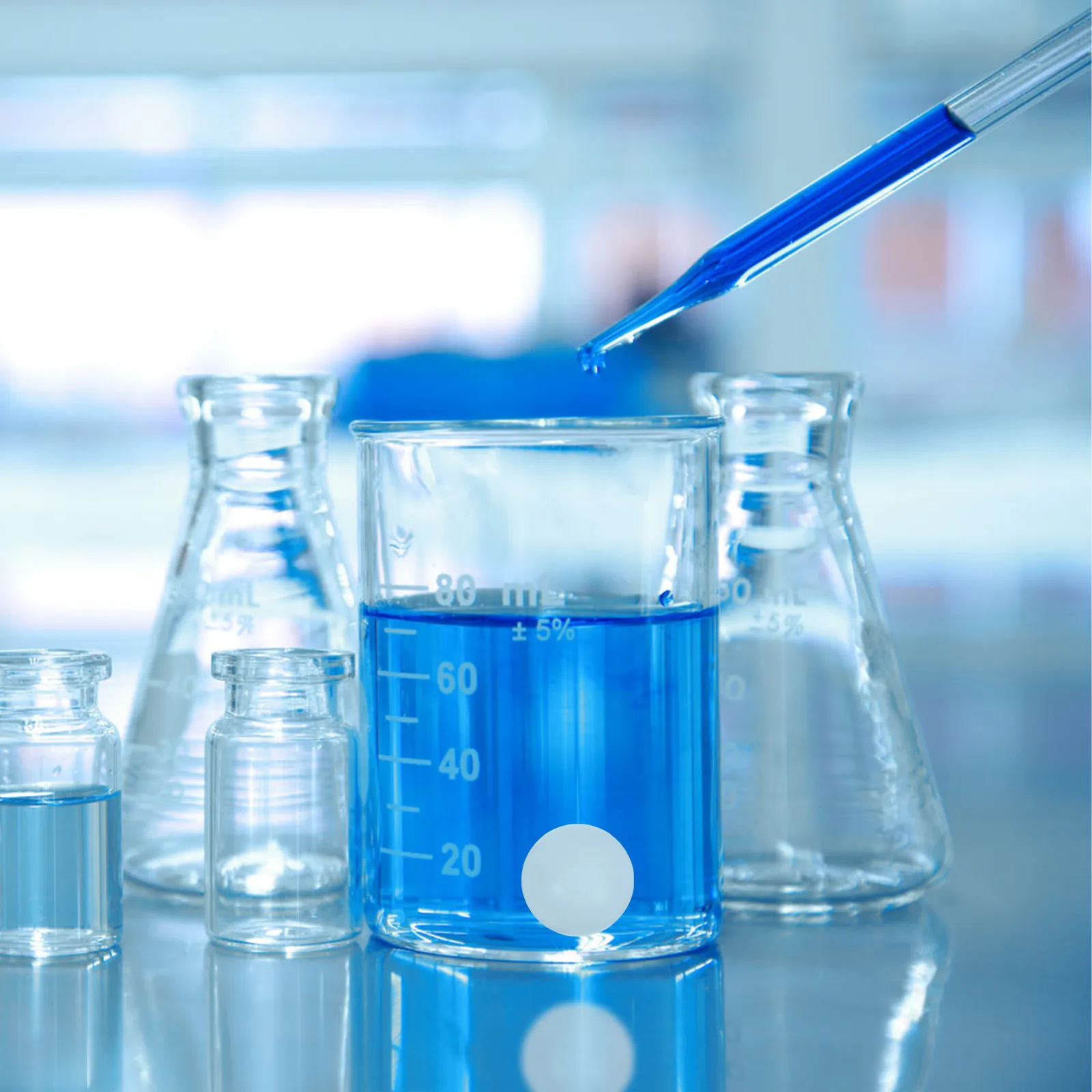 

5pcs Ptfe Mixing Balls Smooth Surface High Temperature Resistant For Laboratory Chemical Experiment Stirring Reusable Stirrer