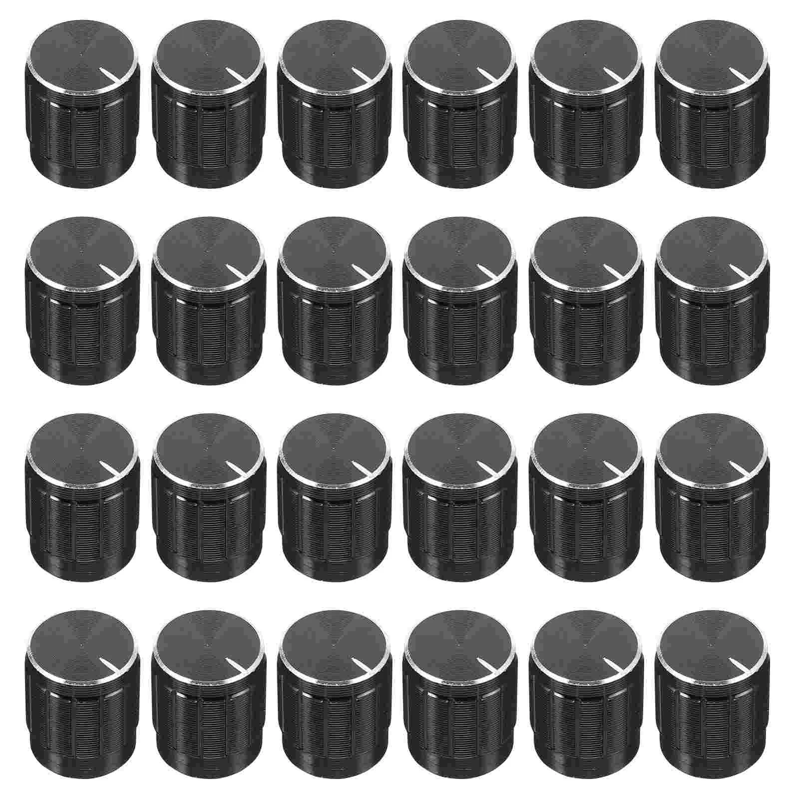 

24 Pcs Potentiometer Knob Metal Control Knobs Insert Shaft Aluminum Alloy Tone Adjustable Rotate Button