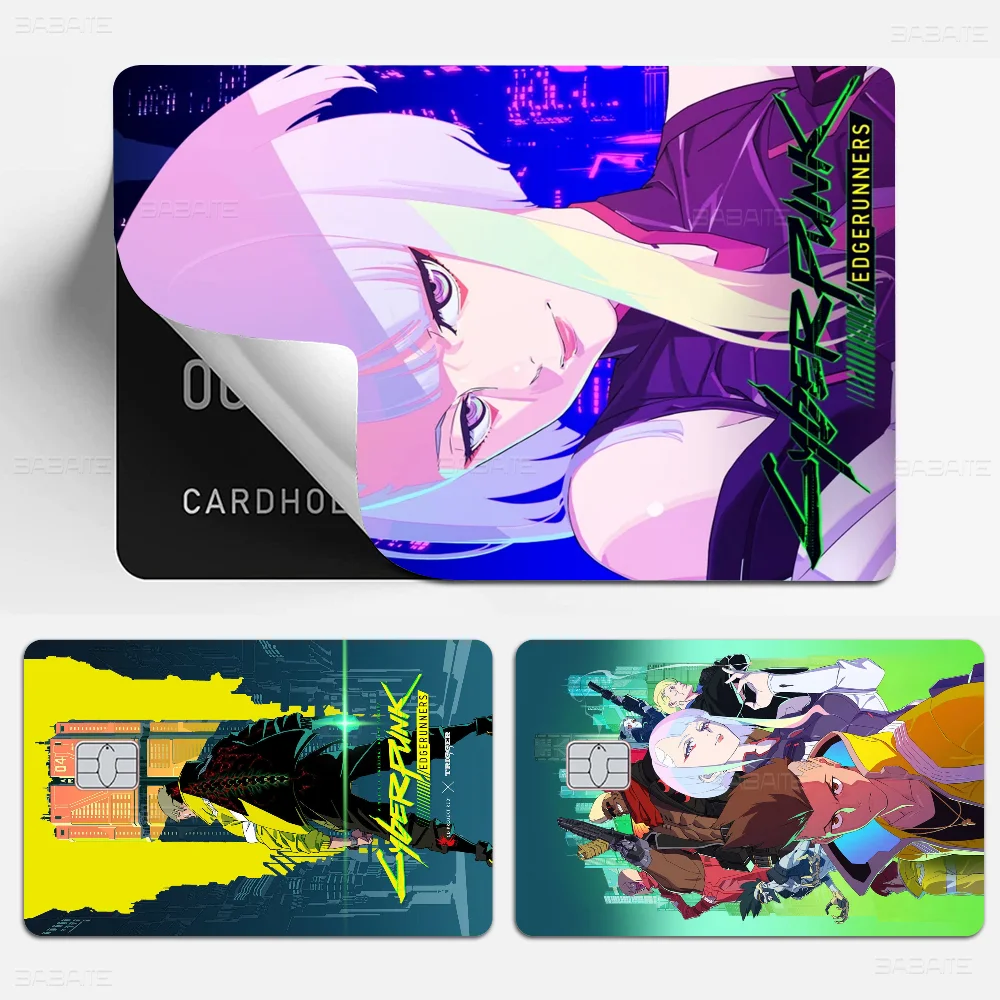 Anime Cyberpunk Edgerunners Anime Young Creidt Card Debit Card Sticker Film Case Front Tape For Small Big Chip No Chip