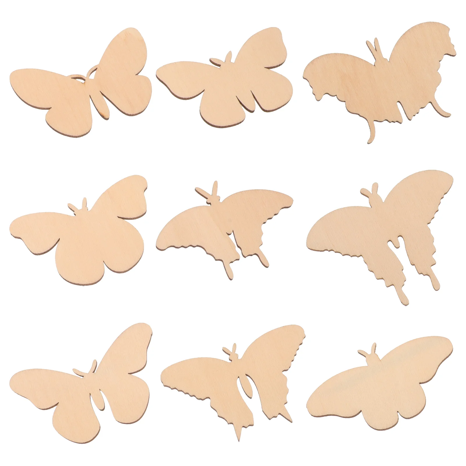 

9 Pcs Butterfly Wood Chips Wooden Shapes for Crafts Graffiti Pendant Supplies DIY Hanging Unfinished Planks Butterflies Cutouts