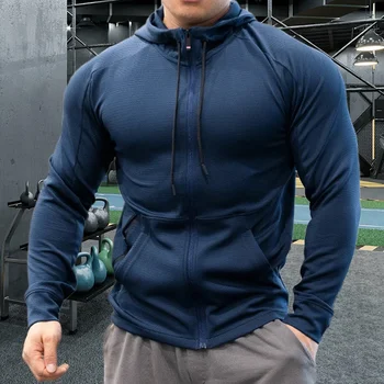 Hochwertige Sport-Kapuzenpullover für Herren, Fitness-Top-Markenjacke, Fitnessstudio, Laufen, Joggen, Sportbekleidung, dicker Mantel, hält warm und winddicht