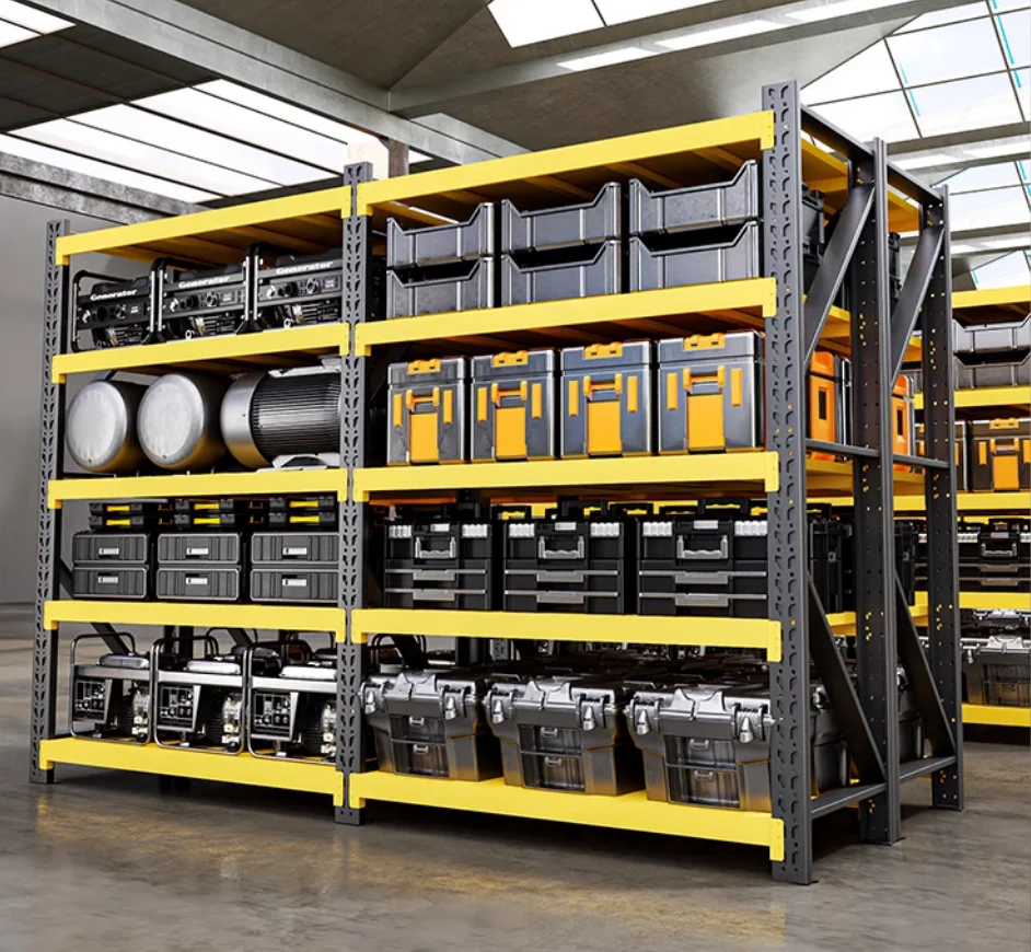 

Five layer heavy-duty iron frame, single layer load-bearing capacity of 350kg, warehouse shelves, storage shelves, supermarket s