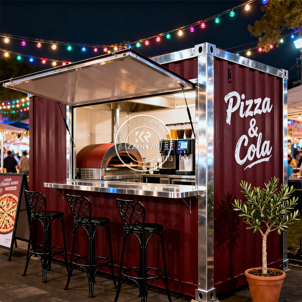 

Customized 20 FT 40 FT Shipping Container Restaurant Coffee Ice Cream Shop Shop Container Prefabricated Food Kiosk For Sale