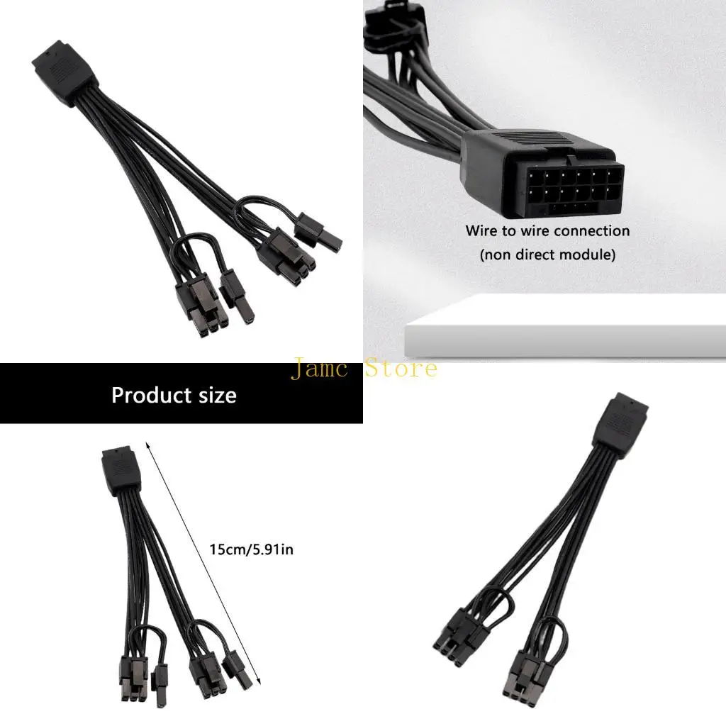 

LX0B 12VHPWR 12+4Pin To Double 6+2 Pin PCIe 5.0 Adapters For Graphics Card Power Supply Requirements