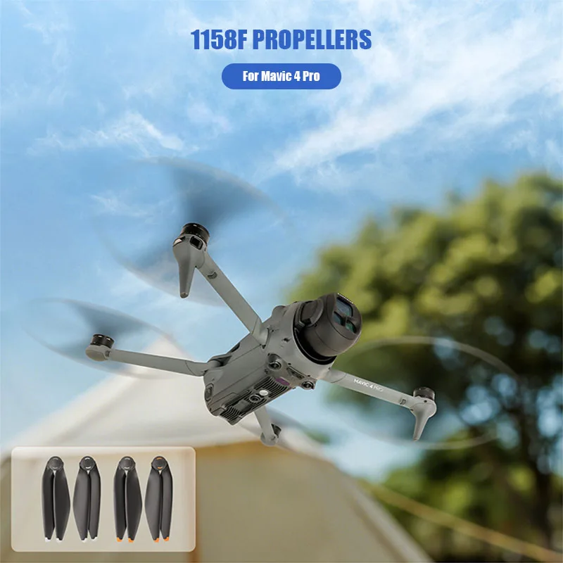 VOLODYMYR 1158F Propellers Replacement for DJI Mavic 4 Pro Drone Noise Reducing Quick Release Quickly Install Blade Props Kit