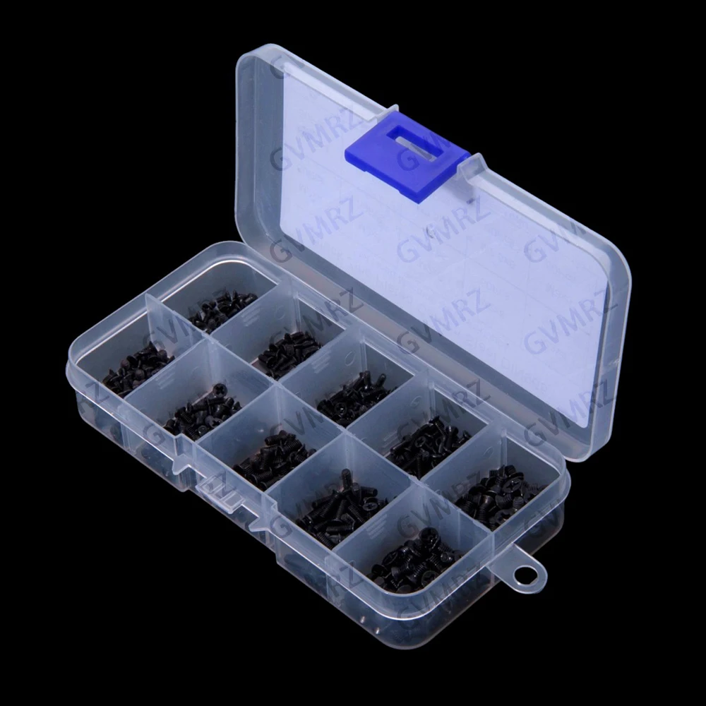 500PCS M2 M2.5 M3 ​​Black Carbon Steel Phillips Countersunk Self-Tapping Screws M2 M2.5 M3