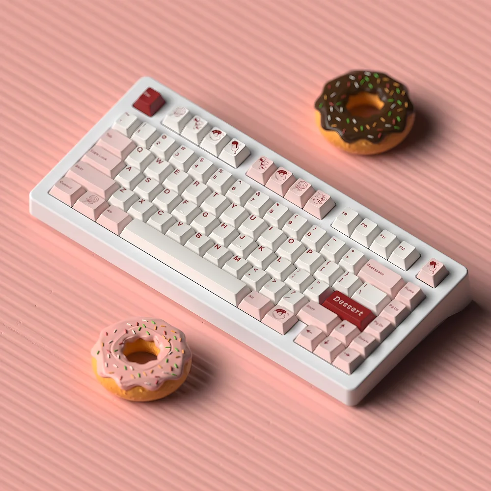 

Dessert keycap factory high heat sublimation customer set suitable for MX switch mechanical keyboard