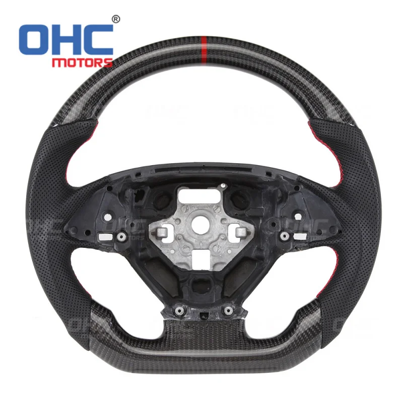 For Corvette C7Exclusive 14-19 cross-border sales , carbon fiber steering wheel, black perForated leather