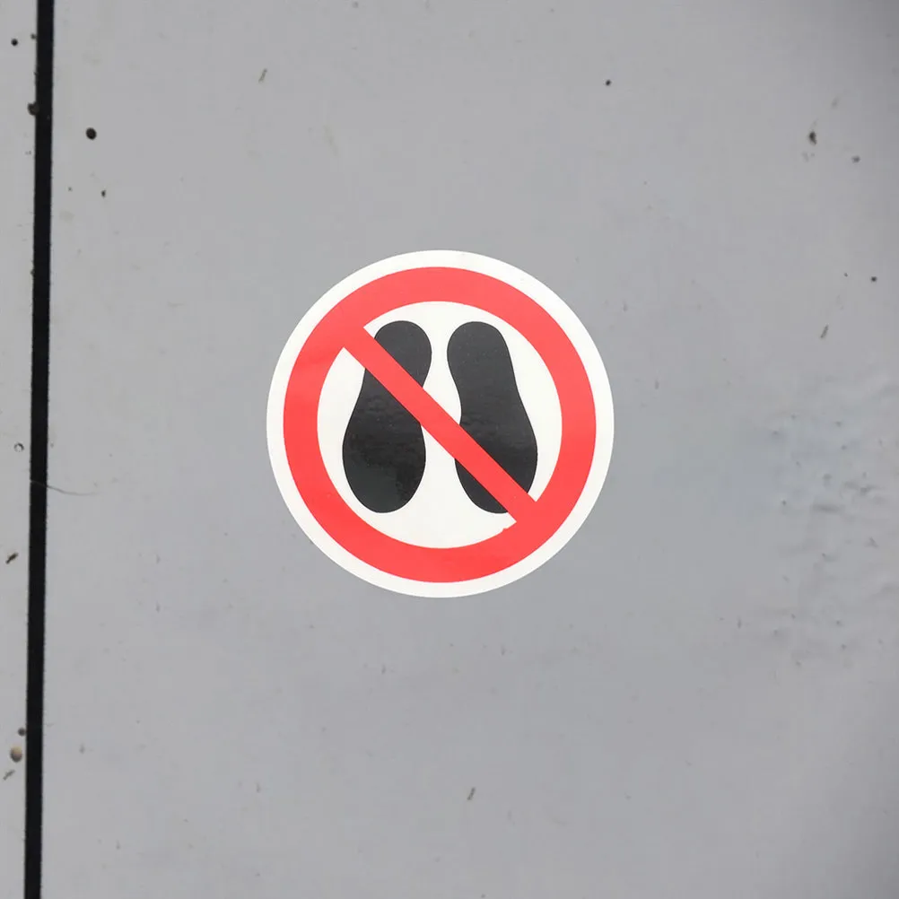 

No Step Here Warning Sticker Round Decal High Visibility Safety Warning Sign Label Peel Stick Adhesive Caution Sticker No