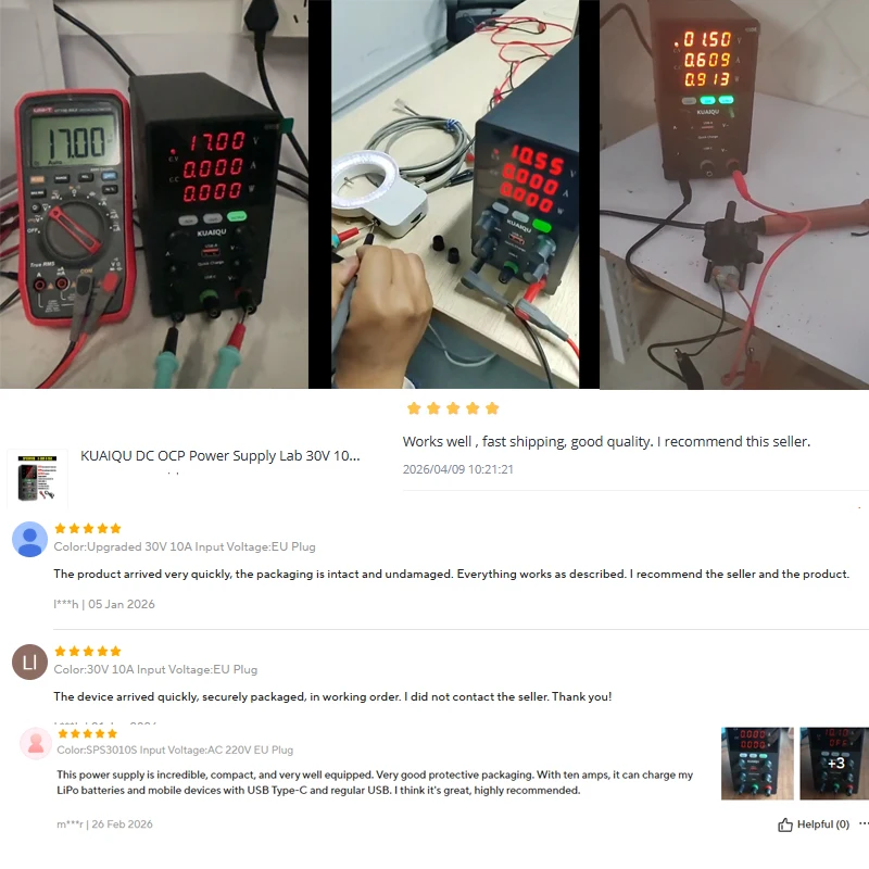 KUAIQU Laboratory Power Supply 30V 10A 60V 5A 120V 3A Adjustable OCP OVP Output Short Circuit Alarm Repair Test Power Supply