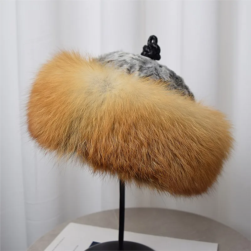 Men's woolen hat ear-protecting outdoor warm fur cotton